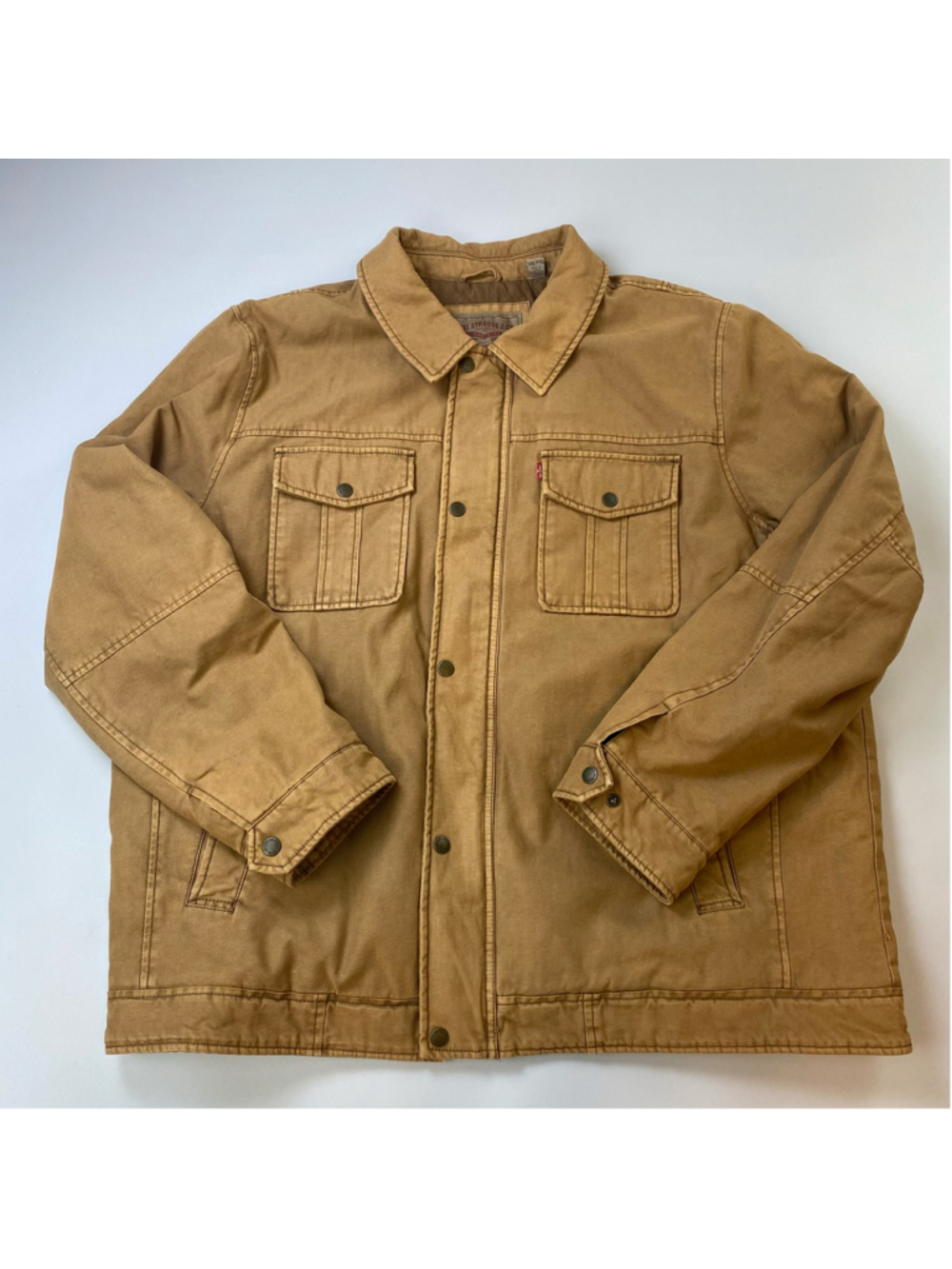 Levi's Jacket Brown XXL Quilted Lined Cotton Twill Military Field Chore Workwear